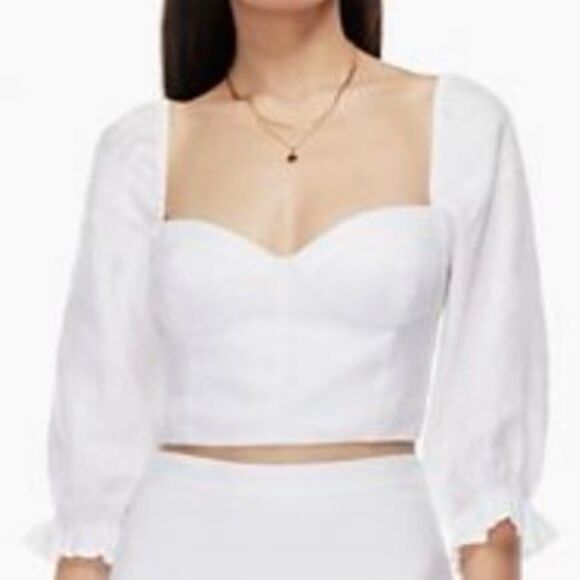 Aritzia Tops - Aritzia Wilfred Vilette linen milkmaid puff sleeve blouse